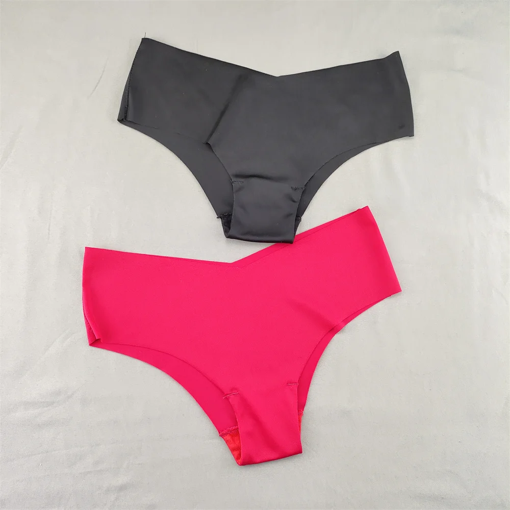 3pcs/pack Ribbed Cotton Thong Underwear Women V-Waist Solid Color Low Rise  V-String Female Soft Intimates Lingerie - AliExpress