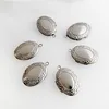 Wholesale 20pc/lot DIY New Oval Ruyi Stainless Steel Color Charms Locket Pendant Jewelry Making Family Memories Festival Gift 5