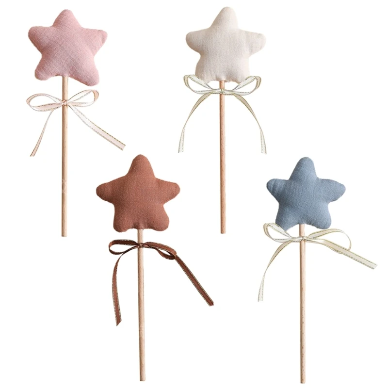 

Beautiful Star Wand Wood Pentagrams Magical Wand for Girls Princess Role Play