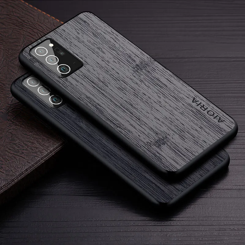 Bamboo Wood Pattern Leather Cover for Note Series Smartphones