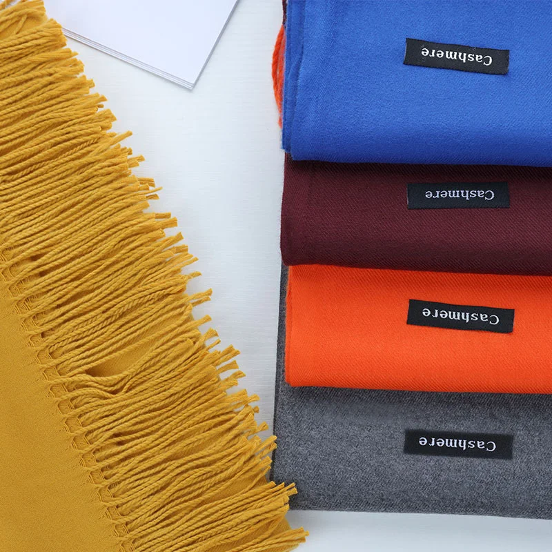 Fashion Solid Scarf Women Cashmere Soft Winter Warm Scarves Hijab Female Long Headband Shawl Wraps Bandana Foulard Echarpe