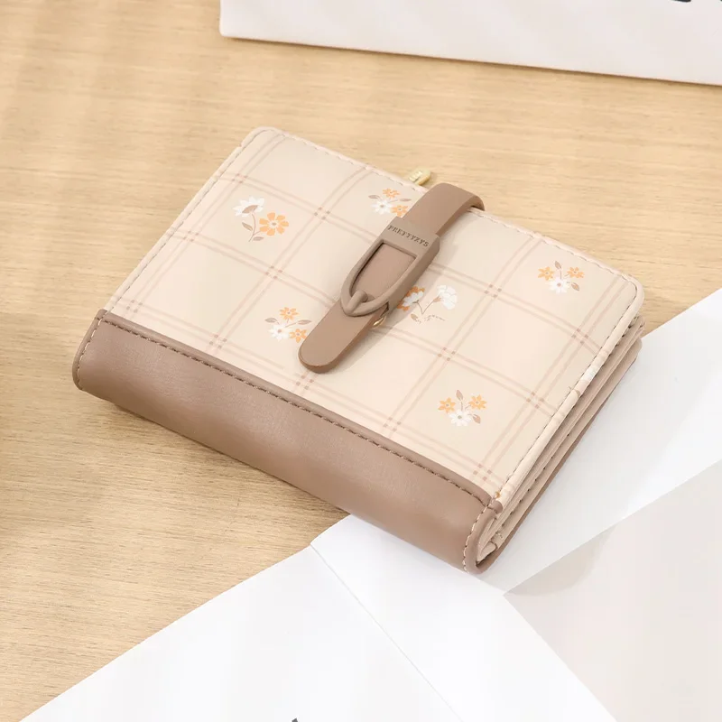 

Women Fashion Flower Printing Wallet Small Hasp Girl Wallet Simple Two Fold Women Coin Purse Female Card Holder Wallet