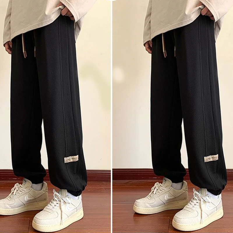 2023 Spring Autumn Y2K Solid Color Loose Casual Pant Man All Match Fashion Style Trousers Cotton KPOP Fashion Style Male Clothes