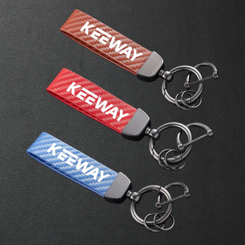 Carbon Fiber Patterned Motorcycle Keychain