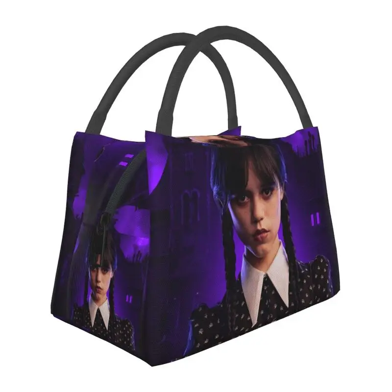 

Wednesday Addams Halloween Gothic Insulated Lunch Bag for Women Portable Thermal Cooler Bento Box Office Picnic Travel