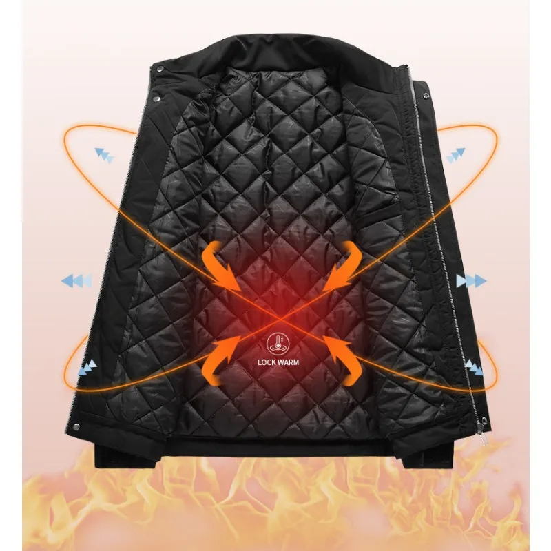 2024 Men's Clothing Jackets Large Size Autumn/winter Stand Up Collar Casual Jacket with Plush Jacket and Baseball Jacket M-8XL