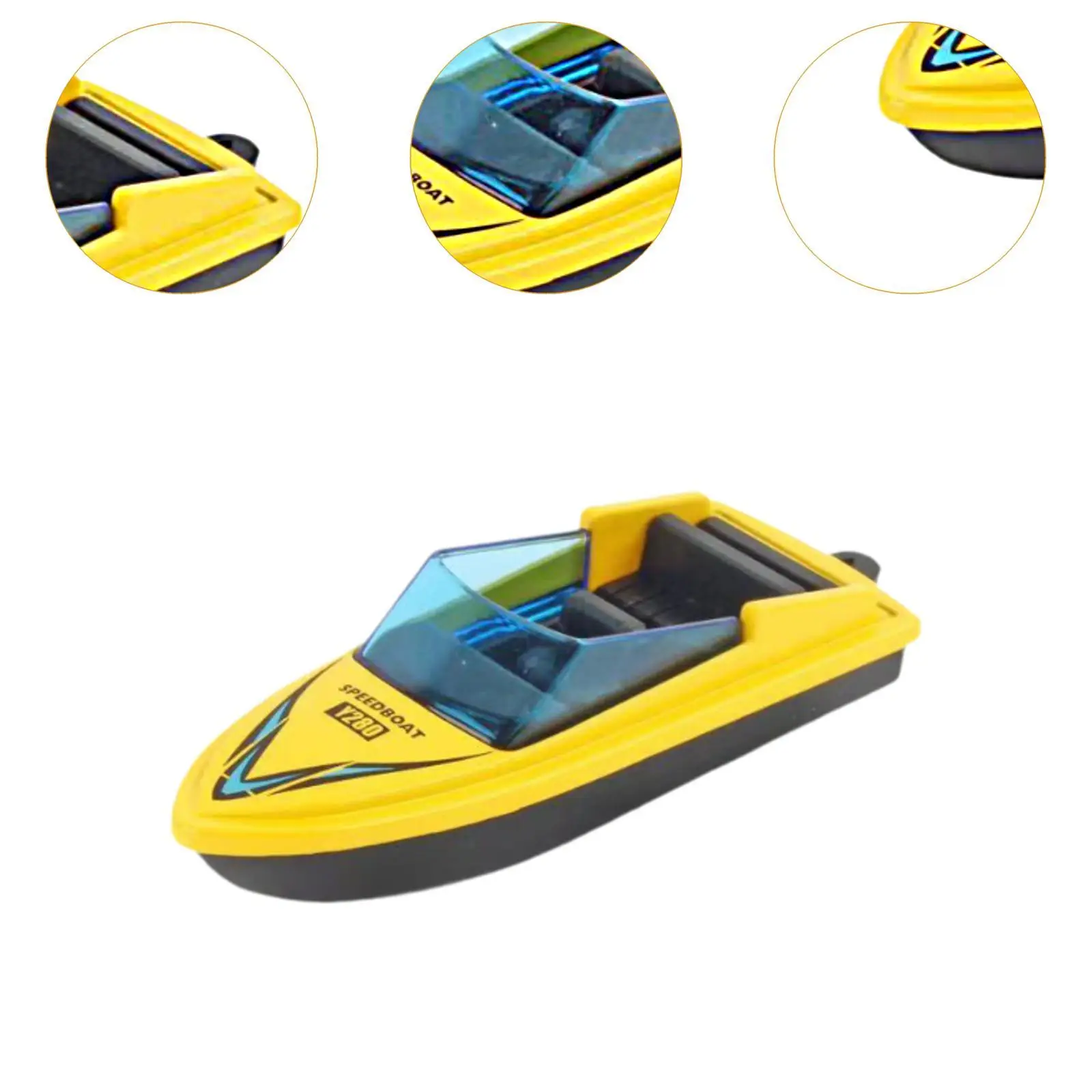 Mini Motorboat Model, Micro Landscape Decoration, Alloy Simulation Speedboat for