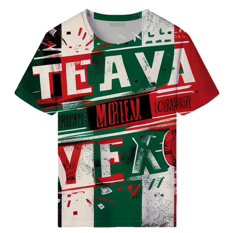 

Mexican Graffiti Graphic T-Shirt for Men 3D Printed Patriot T Shirt Womens Clothing Short Sleeve Tops Summer Casual Sweatshirts