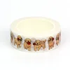 NEW 1PC 10M Decor Golden Retriever Puppy and Rose Washi Tape for Craft Journaling Adhesive Masking Tape Cute Stationery 2