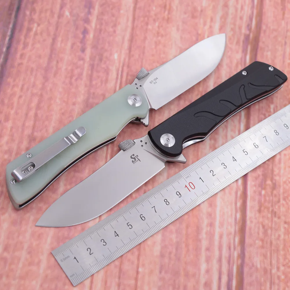 

Sitivien New ST134 D2 Blade G10 Handle Ball Bearing Flipper Tactical Outdoor EDC Tool Camp Hunt Military Pocket Folding Knife