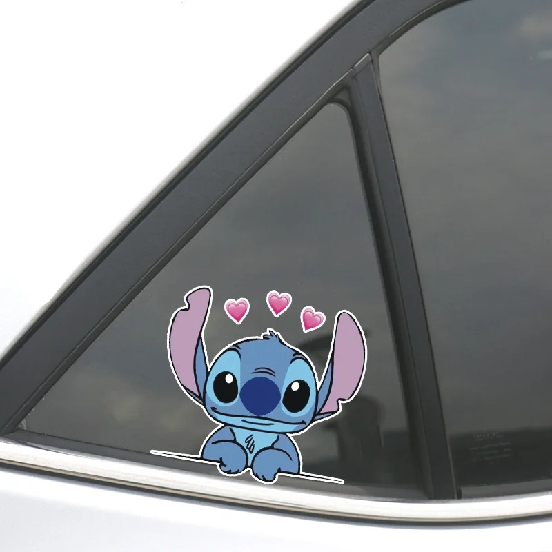 Stitch Peeking 6 « x8 » Décalcomanie de fenêtre de voiture