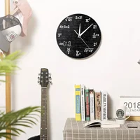 Math Equations and Notations Mathematics Chalkboard Geek Wall Clock Educational Gifts For Kids Teachers School Classroom Decor 2
