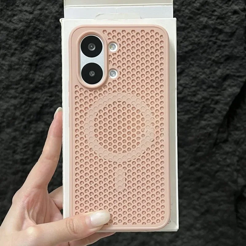 Enhanced Cooling Heat Dissipation Mesh Magnetic Case with Breathable Hard Cover