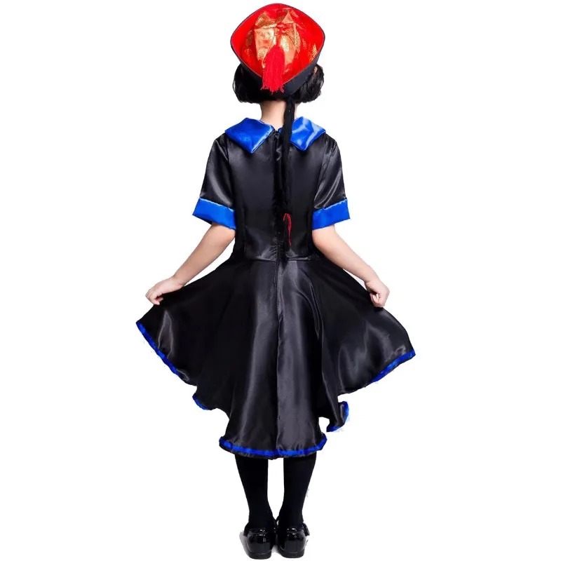 Children Zombie Cosplay Costume Girls Boys Qing Dynasty Role Play Halloween Ancient Small Zombies Stage Performance Costume