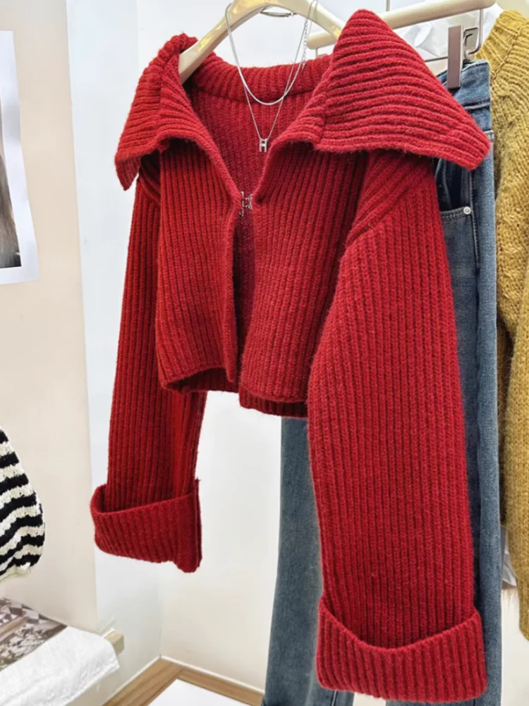 Women Winter Warm Solid Cardigan Sweater