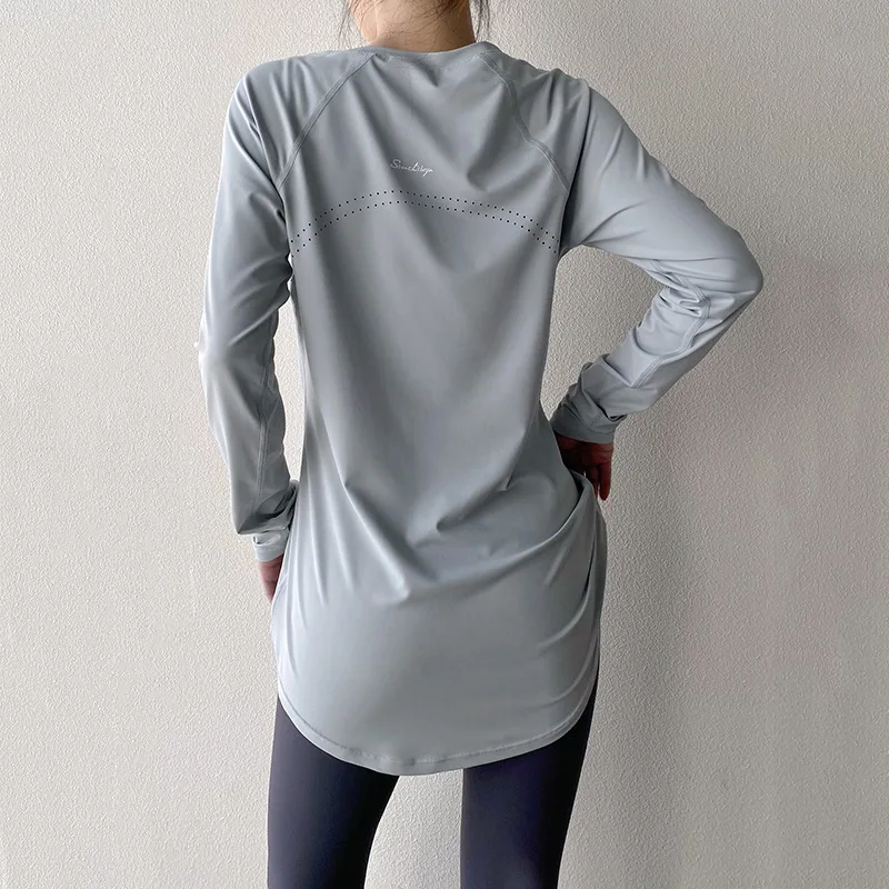 Long Sleeve Yoga Clothes Women Sportswear Gym Running Blouses Shirts Sports Tops Fitness T-shirt Gym Clothing Workout