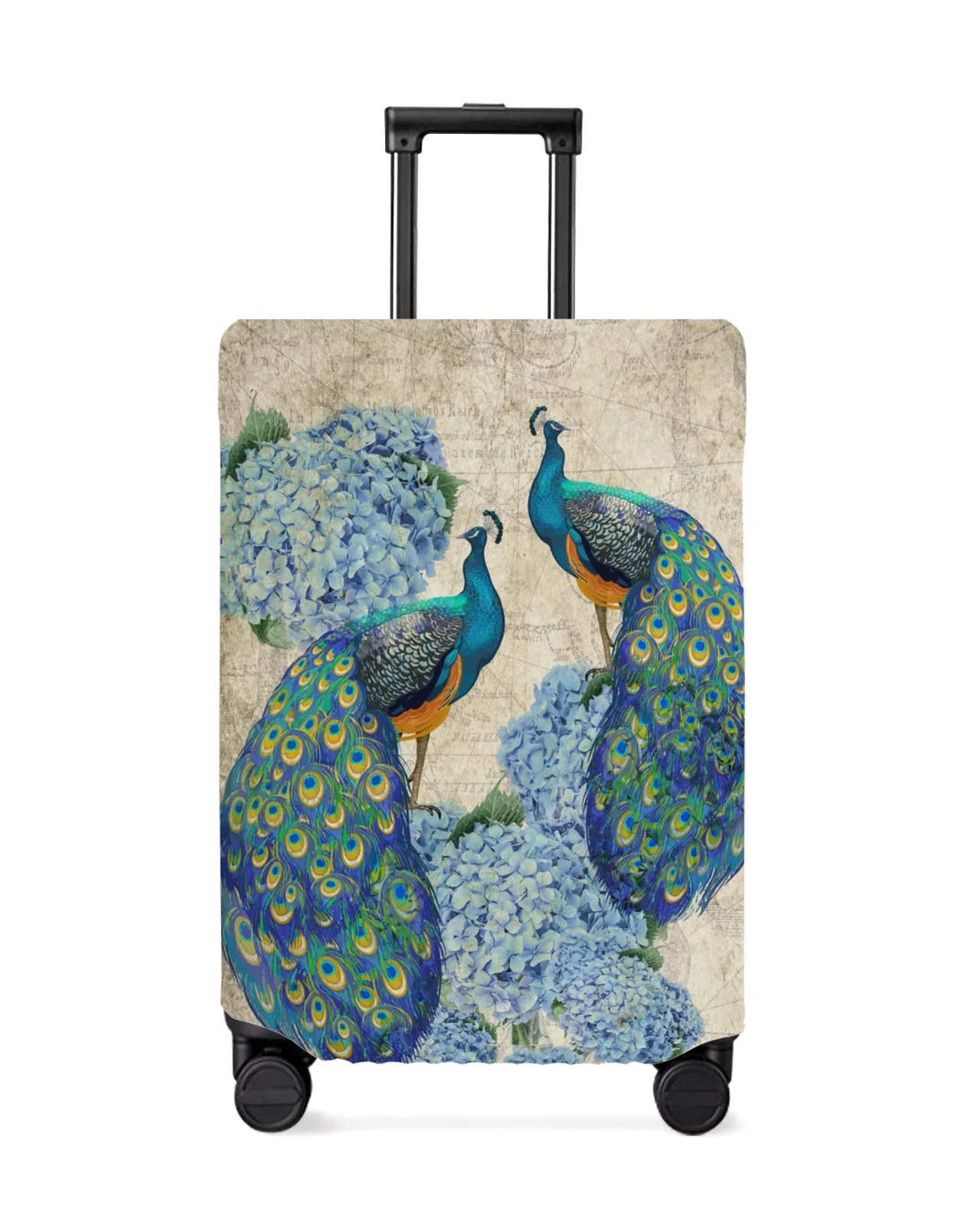 peacock-flower-hydrangea-retro-travel-luggage-cover-elastic-baggage-cover-suitcase-case-dust-cover-travel-accessories