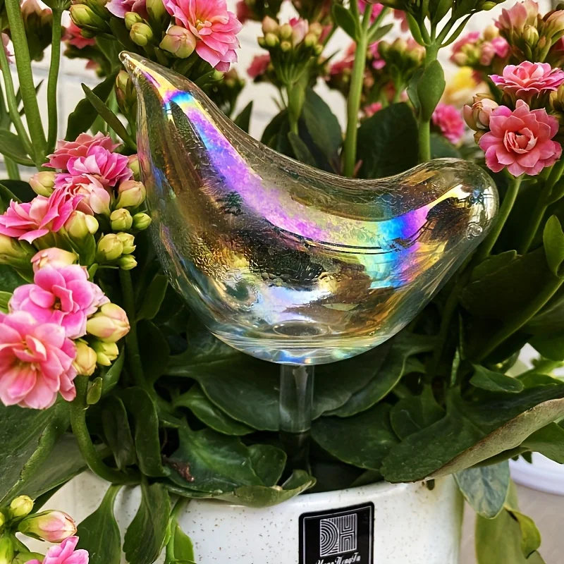 1pc, Bird Glass Watering Device, Automatic Drip Water Plant Potted Watering Device, Creative Lazy Artifact, Drip Water