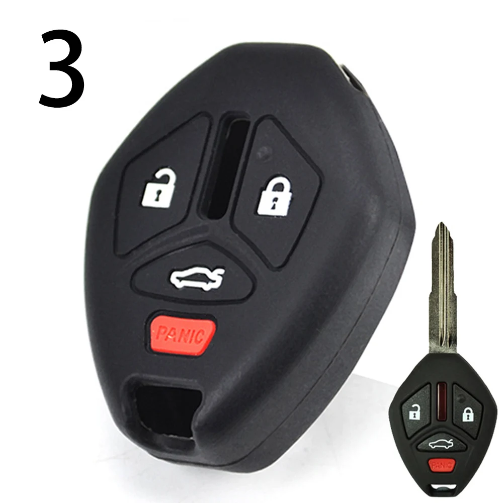 Silicone Remote Key Case for Mitsubishi L200 ASX Outlander Eclipse Pajero Lancer Colt Warrior Carisma Spacestar Mirage Montero