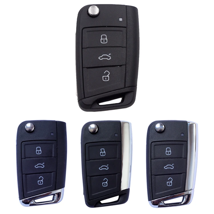 Cocolockey for VW Key Case Shell for VW MQB Gollf 7 Skoda Octavia A7 Seat Folding Car Key Uncut HU162T Blade 3 Buttons