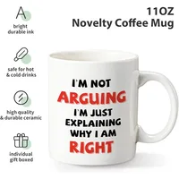 Funny Coffee Mug I'm Not Arguing I'm Just Explaining Why I Am Right Gag Coffee Mug Gift for Mother Father Children Friends 2