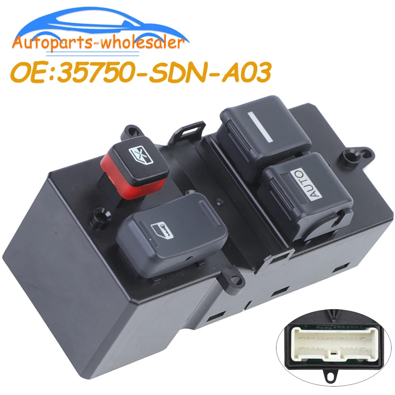Power Master Window Switch Control Button For Honda Accord 2003-2007 Front Left