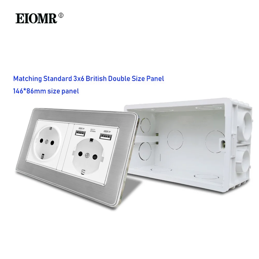 switch box wall socket box electric distribution box EIOMR 146 Type Mounting Back Box Adjustable Internal Cassette Junction Box for 146mm*86mm Wall Switch and Standard Socket