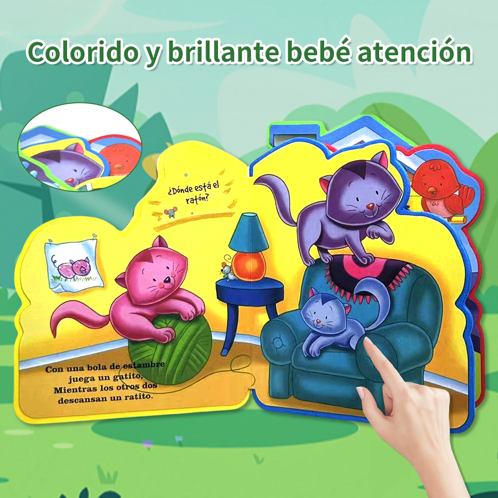 Spanish Children's Cardboard Picture Story Book Animals/Insects Educational Preschool Learning Book Stimulates Kid's Interest