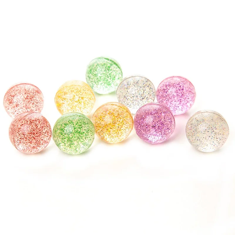 10pcs Children Bouncy Ball Toy Colored Bouncing Ball Rubber Outdoor Toys Sport Games Gold powder  Elastic Juggling Jumping Balls 2