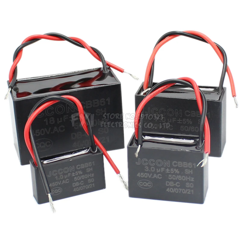 CBB61 Start Capacitor 450V 0.8/1/1.5/1.8/2/2.5/3/4/5/6/7/8/10/12/15/18/20UF Fan Ceiling exhaust Motor Run Capacitor fan capacitor motor run capacitor cbb capacitor motor capacitor