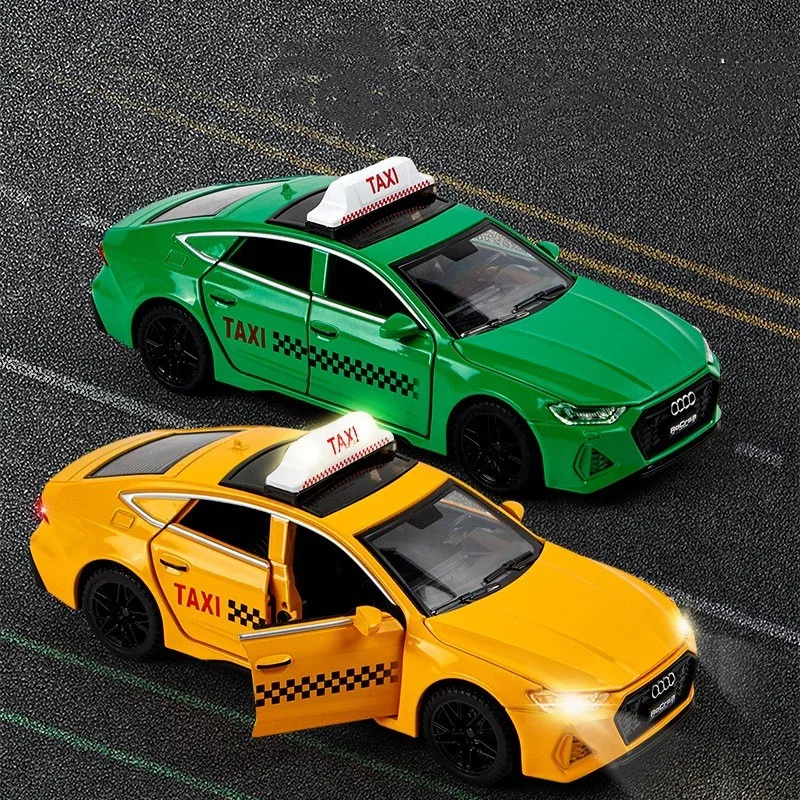 1:32 Audi RS7 lega Taxi modello di auto diecast e giocattoli