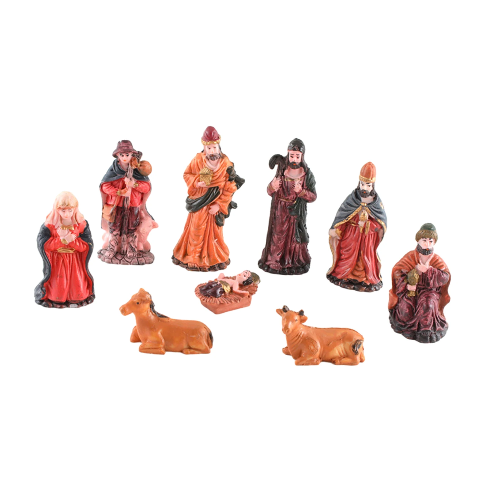 Figurine Bébé Jésus En Résine - Détails Peints à La Main, Décoration De Crèche De Noël, Ornement Religieux - Taille 7.5 à 12.8 Cm