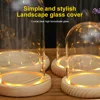 Glass Flower Cover Cloche Bell Jar Dome Wooden Base DIY Everlasting Flower Glass Cover Desktop Ornaments Vases Container Holder 5