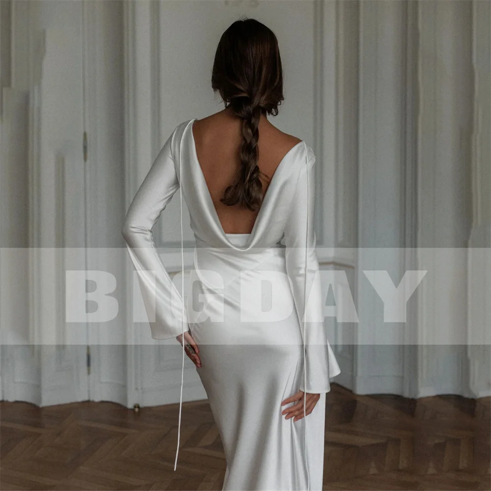 Classic Long Sleeve Mermaid Wedding Dresses Women 2025 O-Neck Open Back Ankle-Length Bridal Gown Vestidos De Noiva Customized 13 S3cd1ec124ce64f11abe31d660cec7a45d