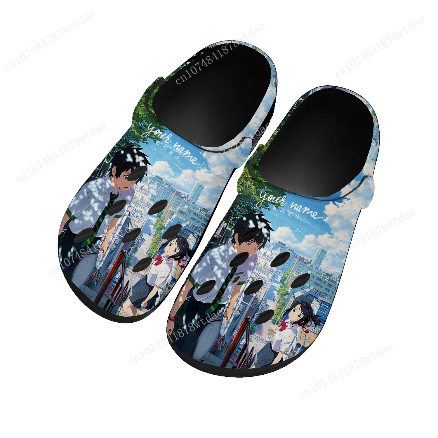 

Your Name Home Clogs Men Women Youth Boy Girl Custom Made Water Shoes Japanese Anime Cartoon Garden Beach Hole Slippers Sandals