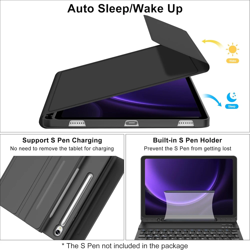 Enhanced Wireless Keyboard Case with Pen Holder