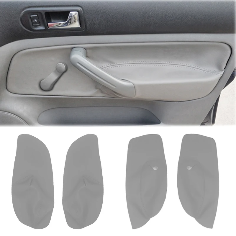 4X Microfiber Leather Door Armrest Cover For VW Golf 4 MK4 Jetta Bora 99-05 Manual Control Window Panel Trim | Автомобили и