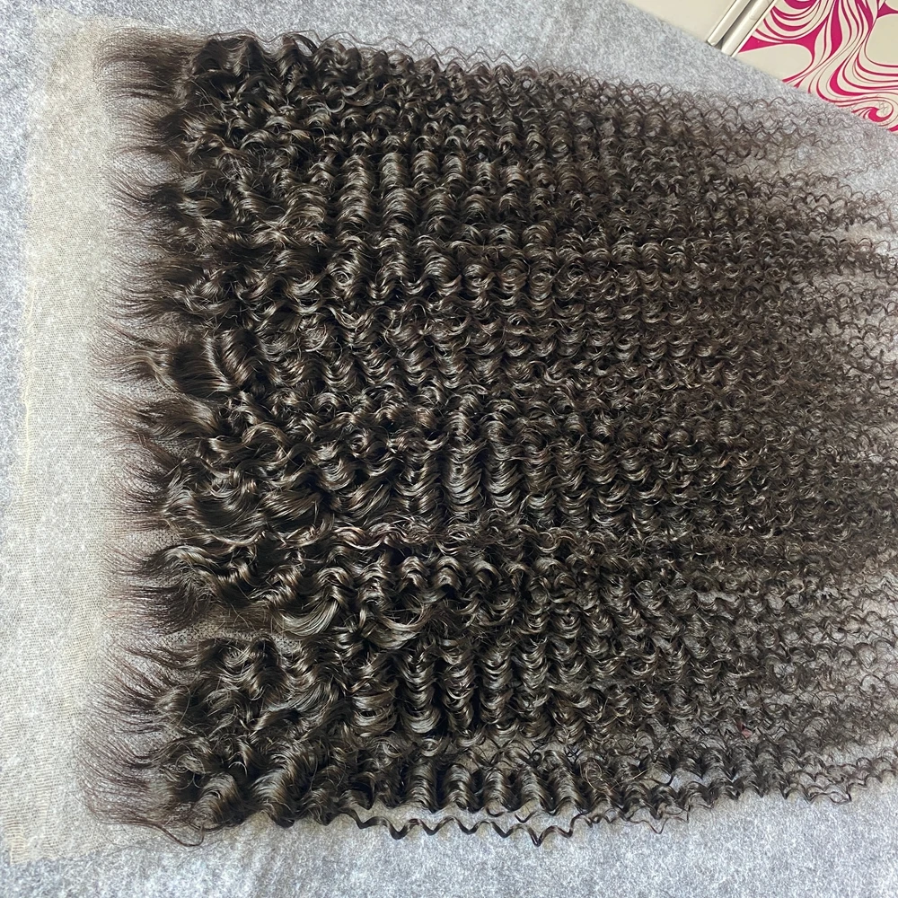Afro Kinky Curly Invisible HD 13x4 Lace Frontal Human Hair Melt Skins Pre Plucked HD Lace Frontal Afro Kinky 4x4 Closure