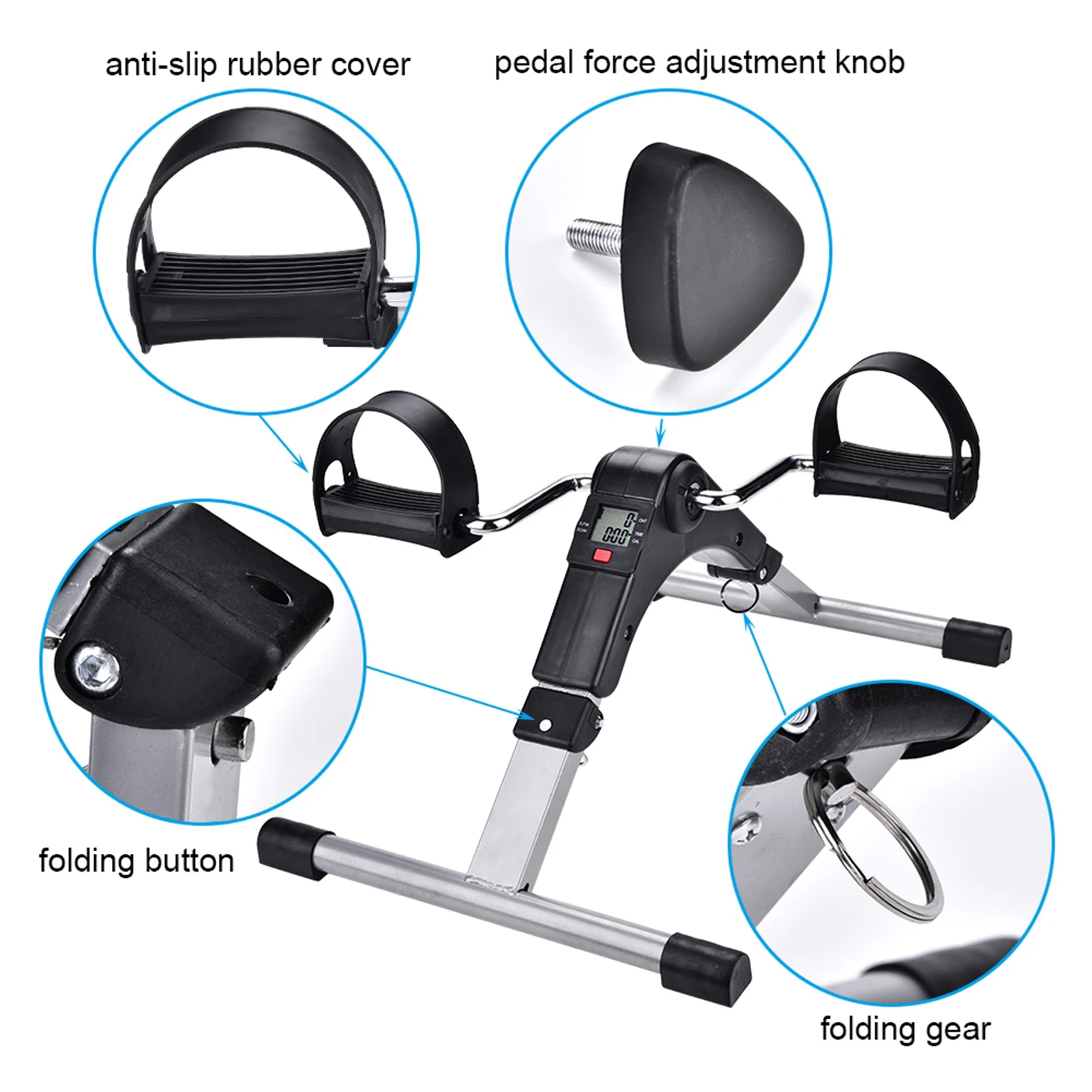 Foldable Indoor Cycling Trainer for Leg Workouts and Fitness Exercise