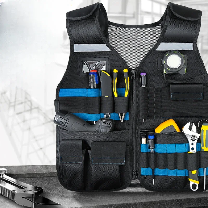 

Reflective clothing for work Multifunctional Site Tools Vest Mesh Breathable Construction Safety Vest