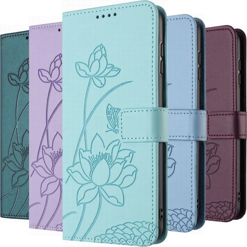 Charming Lotus Flower Phone Case with Wallet and Stand功能