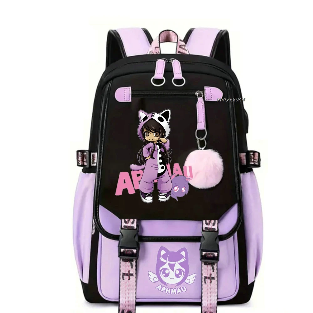 Aphmau Anime Backpack Cosplay Unisex Students School Bag Cartoon Bookbag Laptop Travel Rucksack Outdoor Bag
