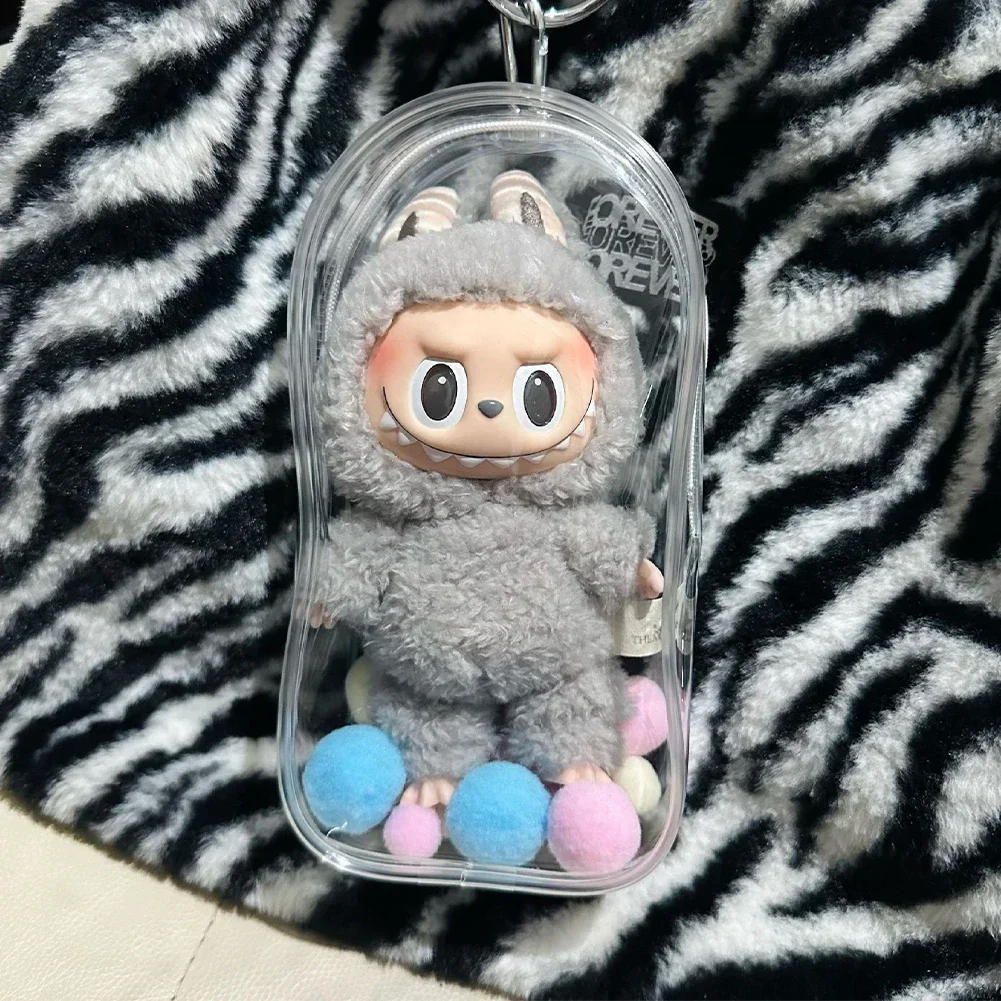 Description Picture 4 of item1Pc Mystery Box Storage Case Anime Ornaments Mystery Box Organizer Box Square Plush Dolls Display Bag with Keychain