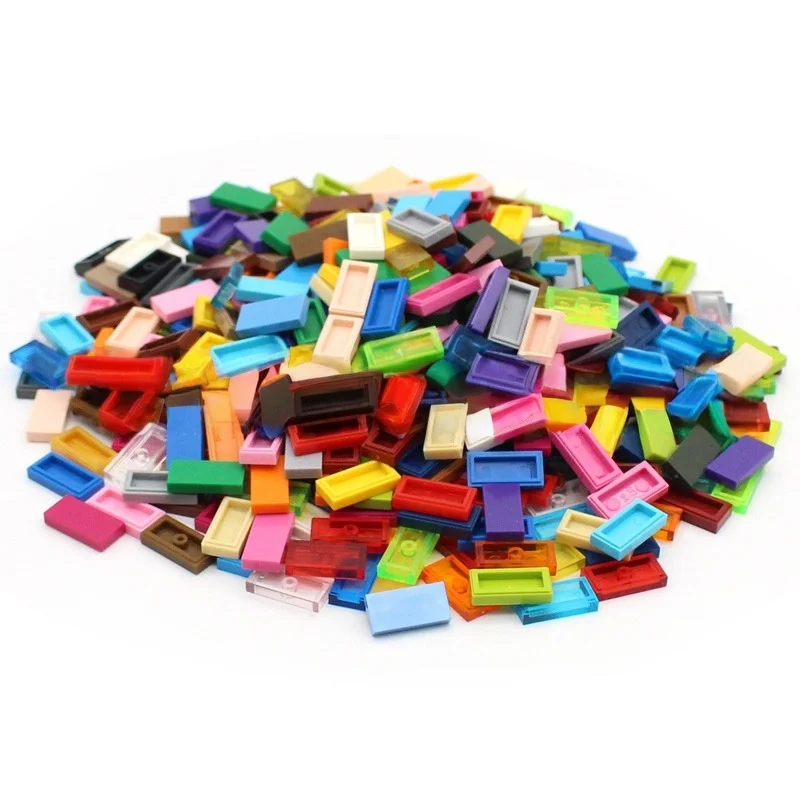 200PCS Building Blocks 1x2 Tile Building Blocks Bulk Accessories Brick 3069 MOC Bricks Floor Parts DIY Learning Toys Mass Pack for Kids 30070