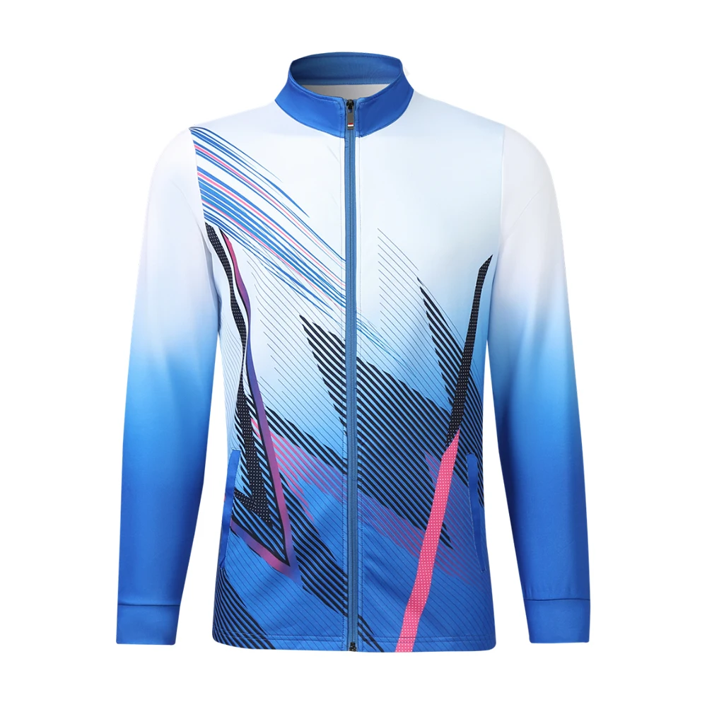 New in Autumn Winter Men Women Tennis Jacket Print Long Sleeve Table Tennis Ping Pong Badminton Jacket Couple Sportswear