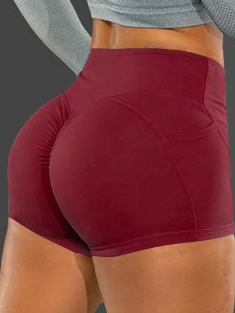 Sports Bottoms Athletic Summer Fitness Skinny Gym Solid Sexy Women Shorts Soft Elastic Stretch Casual High Waist Tight