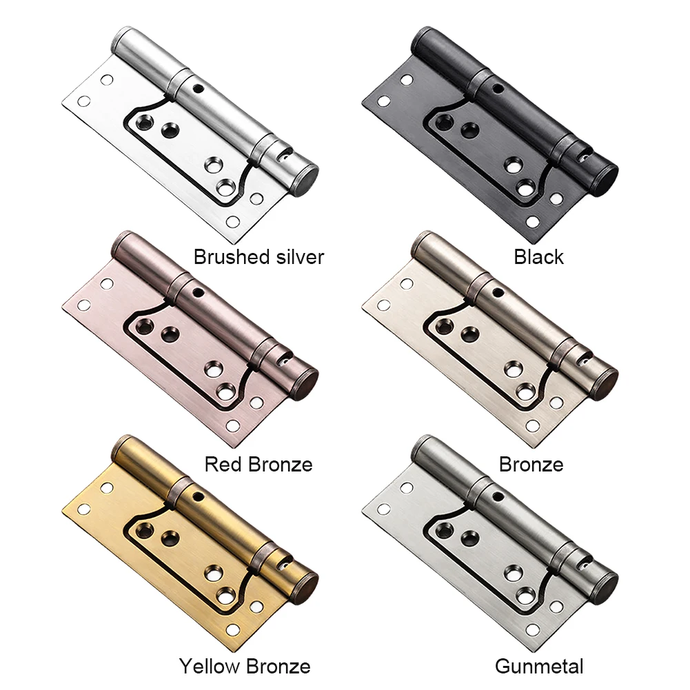 5InchWoodenDoorHeavyHingeQuietClosingStainlessSteelInterior