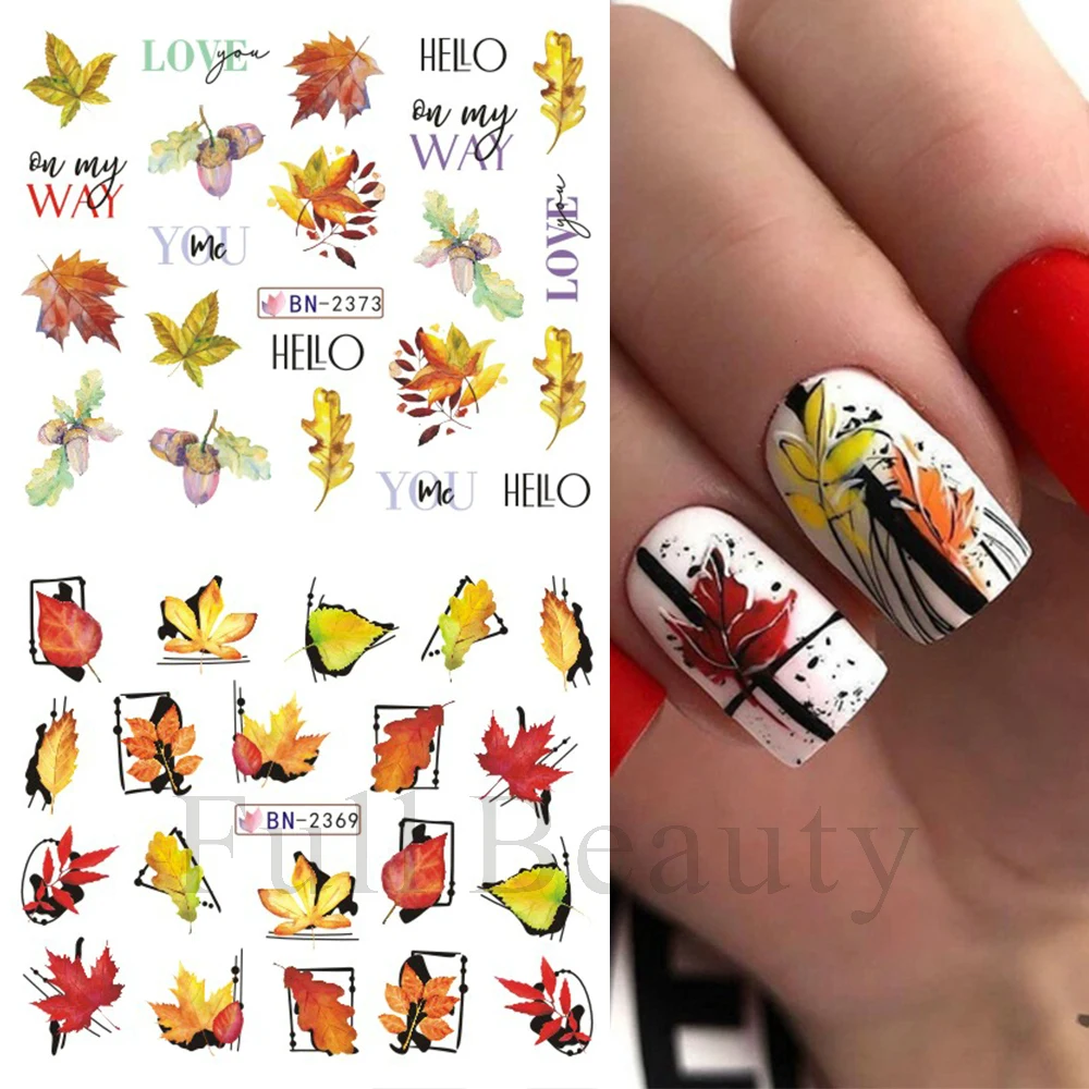 1600+ Herbst Nagelaufkleber – DIY Nageldesign Mit Ahornblättern, Kürbissen, Truthähnen Für Thanksgiving