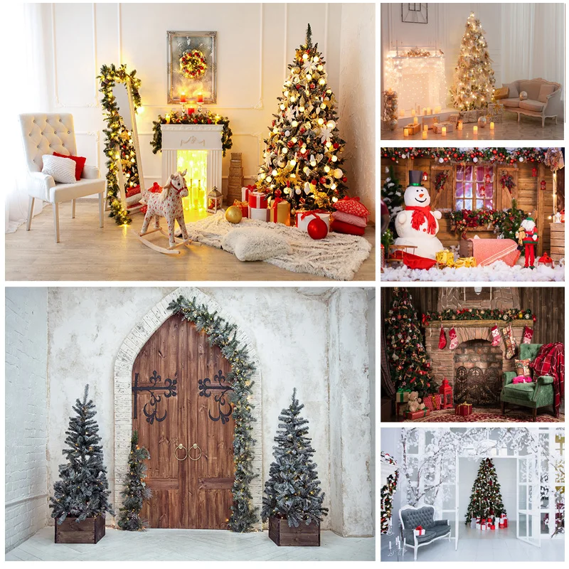 

Christmas Indoor Theme Photography Background Fireplace Children Portrait Backdrops For Photo Studio Props 21YXSD-10