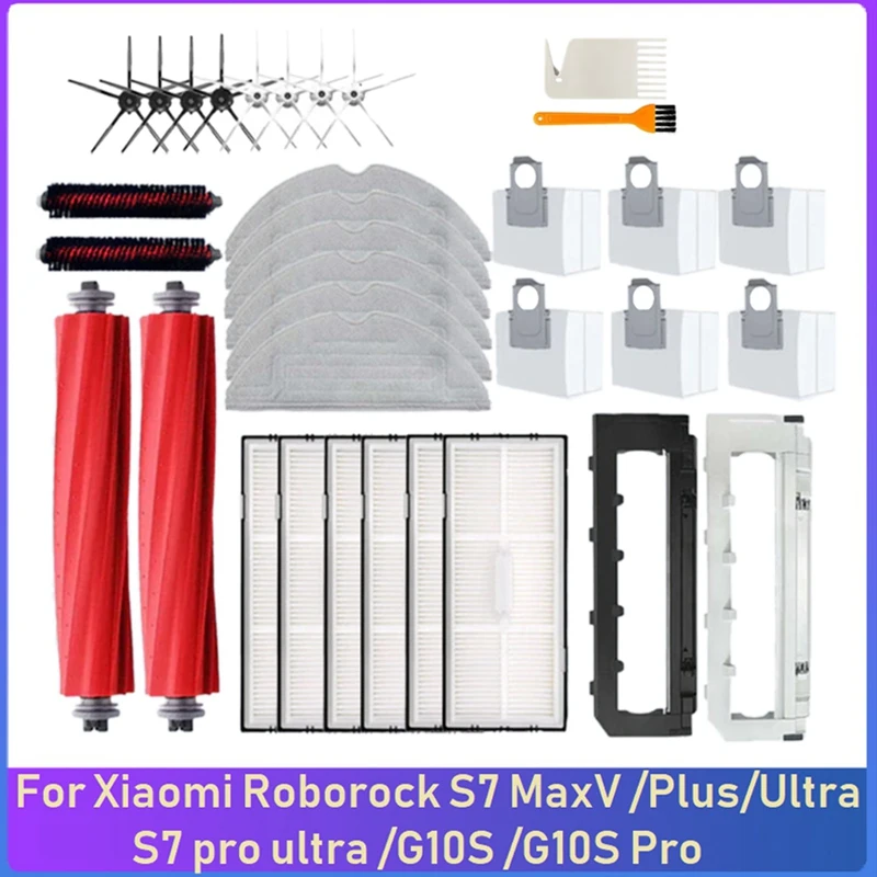 

Аксессуары для робота-пылесоса Xiaomi Roborock S7 Maxv /Plus/Ultra /S7 Pro Ultra /G10S /G10S Pro, 34 шт.
